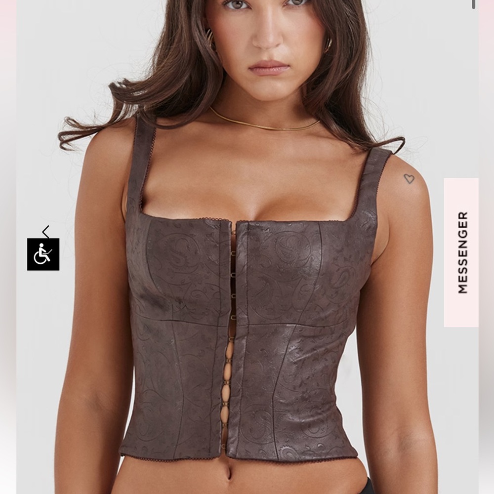 House of Cb leather corset top size medium D-E cup size